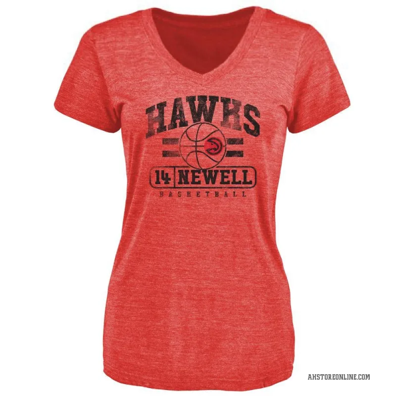 Asa Newell Women's Red Atlanta Hawks Baseline T-Shirt