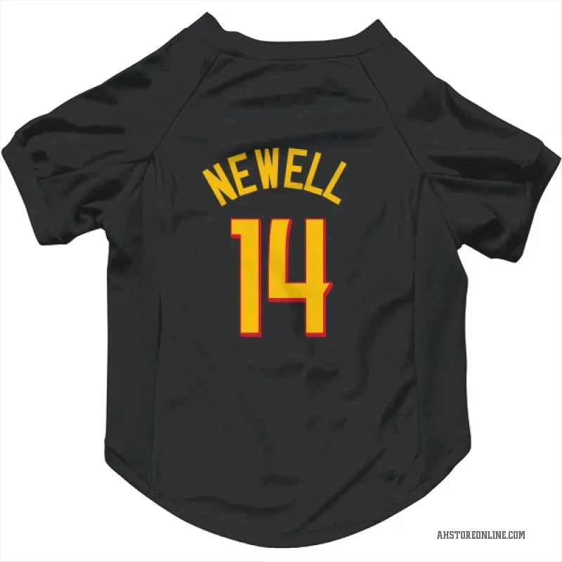 Asa Newell  Yellow Atlanta Hawks   Black Cat & Dog Pet Jersey