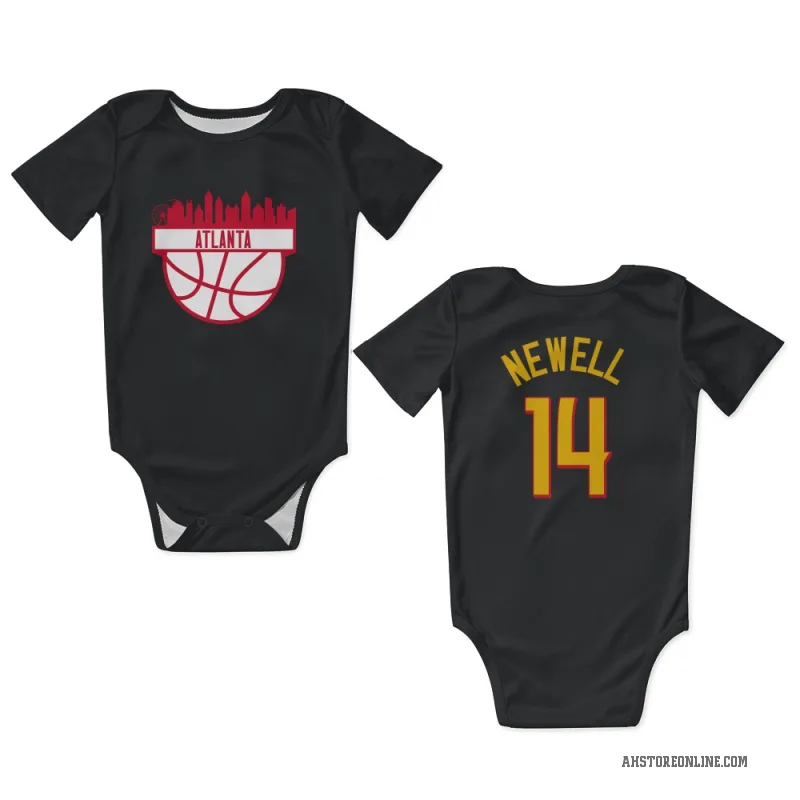 Asa Newell  Yellow Atlanta Hawks   Black Newborn & Infant Bodysuit
