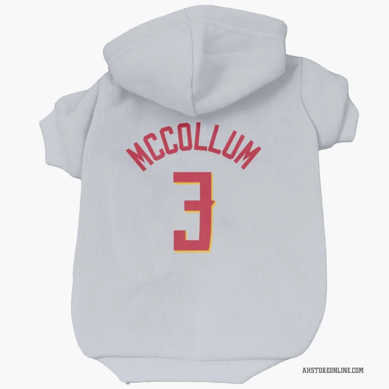 CJ McCollum  White Atlanta Hawks   Cat & Dog Pet Hoodie