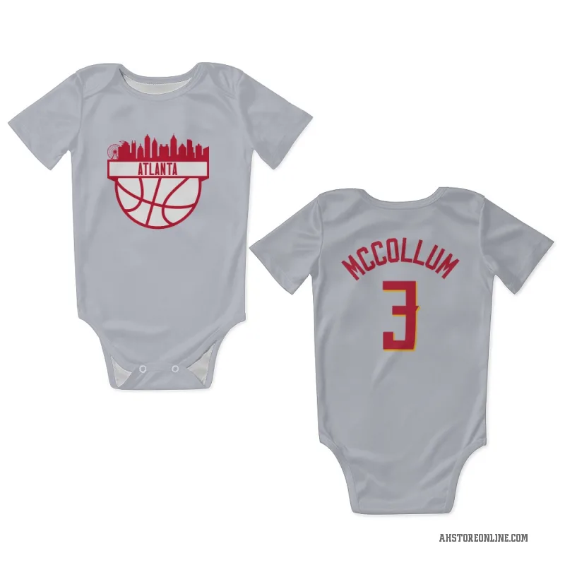 CJ McCollum  White Atlanta Hawks   Newborn & Infant Bodysuit