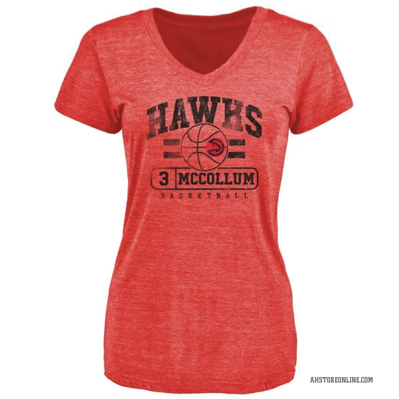 CJ McCollum Women's Red Atlanta Hawks Baseline T-Shirt