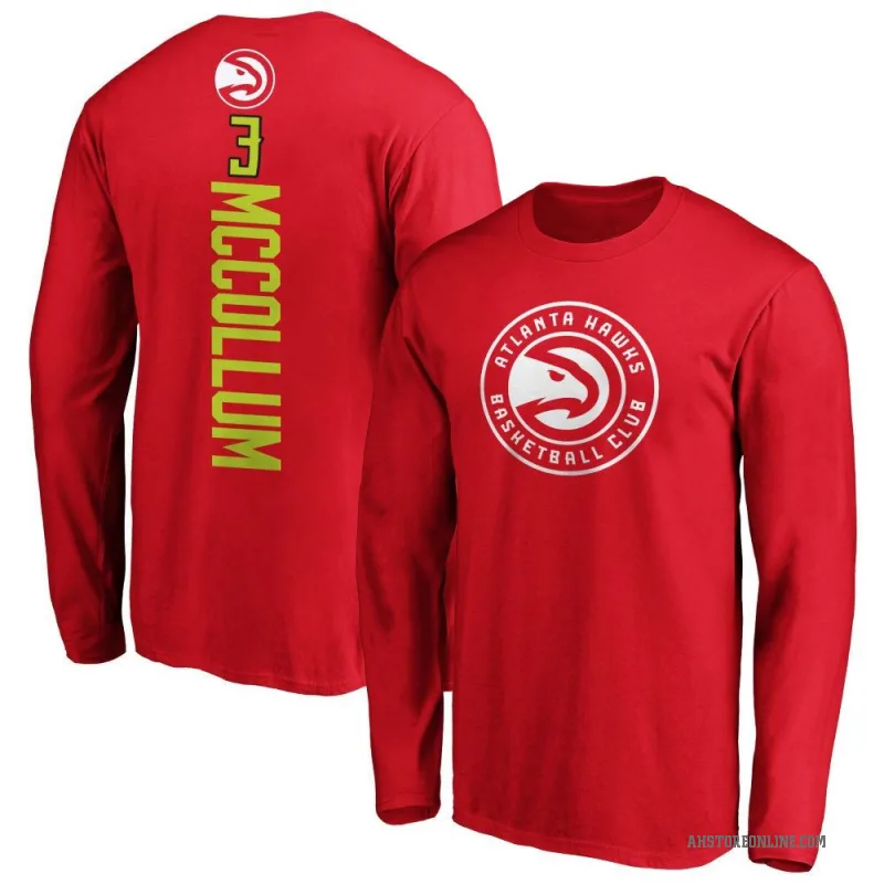 CJ McCollum Youth Red Atlanta Hawks Backer Long Sleeve T-Shirt