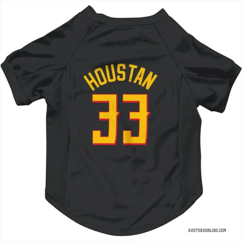Caleb Houstan  Yellow Atlanta Hawks   Black Cat & Dog Pet Jersey