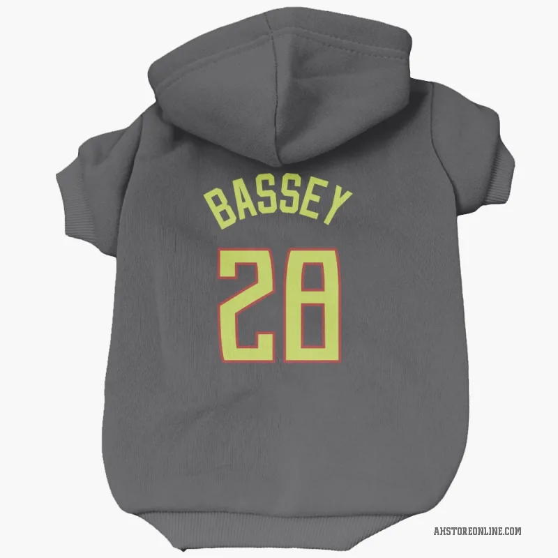 Charles Bassey  Gray Atlanta Hawks  Cat & Dog Pet Hoodie