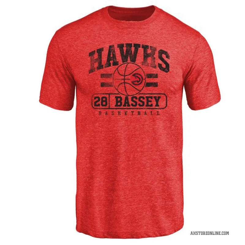 Charles Bassey Men's Red Atlanta Hawks Baseline T-Shirt