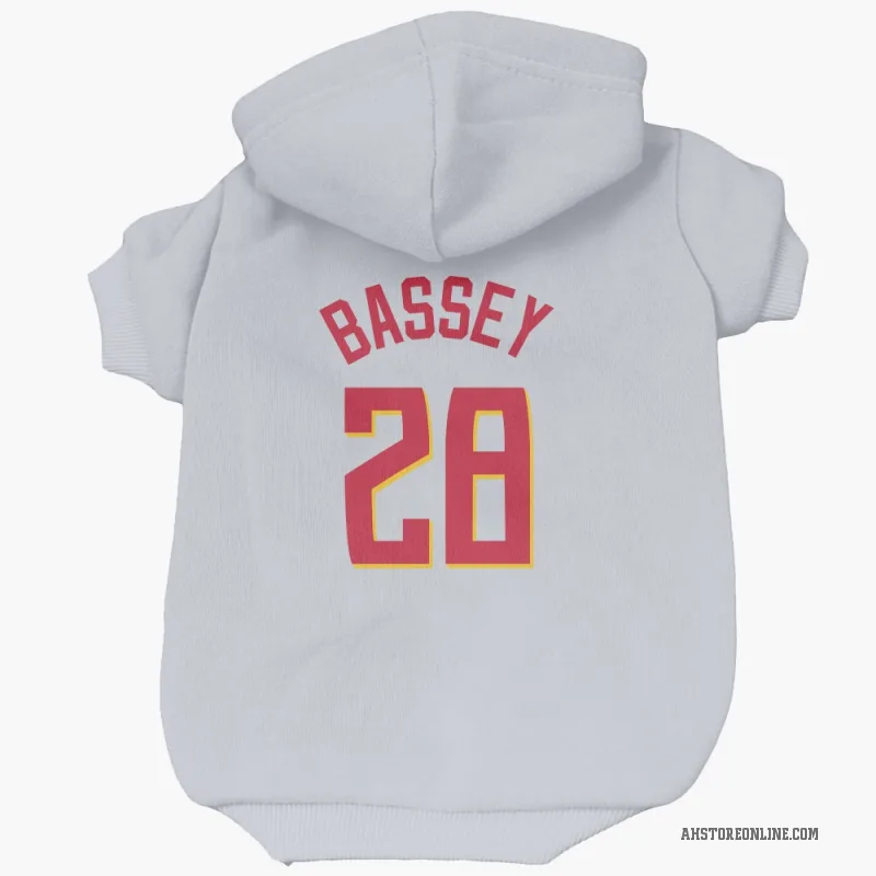 Charles Bassey  White Atlanta Hawks   Cat & Dog Pet Hoodie