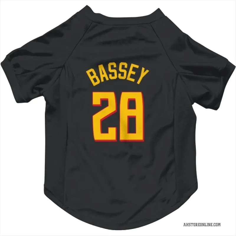 Charles Bassey  Yellow Atlanta Hawks   Black Cat & Dog Pet Jersey