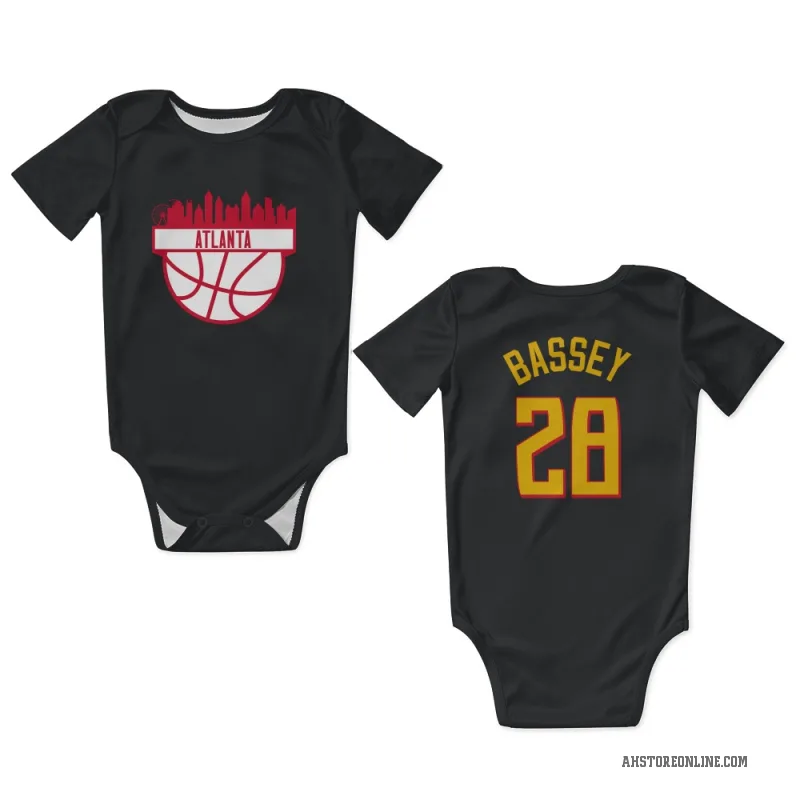 Charles Bassey  Yellow Atlanta Hawks   Black Newborn & Infant Bodysuit
