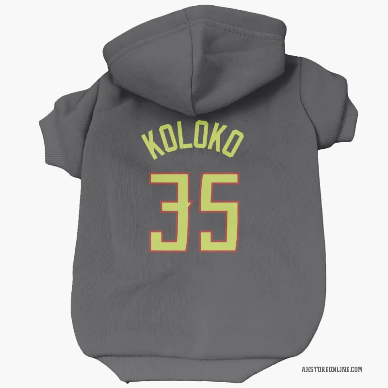 Christian Koloko  Gray Atlanta Hawks  Cat & Dog Pet Hoodie