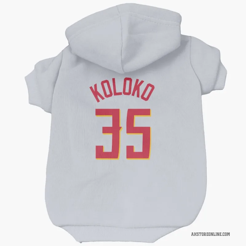 Christian Koloko  White Atlanta Hawks   Cat & Dog Pet Hoodie