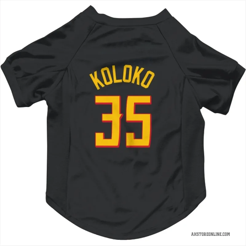 Christian Koloko  Yellow Atlanta Hawks   Black Cat & Dog Pet Jersey