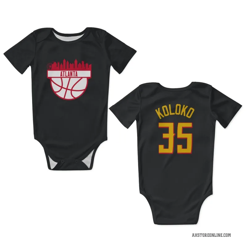 Christian Koloko  Yellow Atlanta Hawks   Black Newborn & Infant Bodysuit