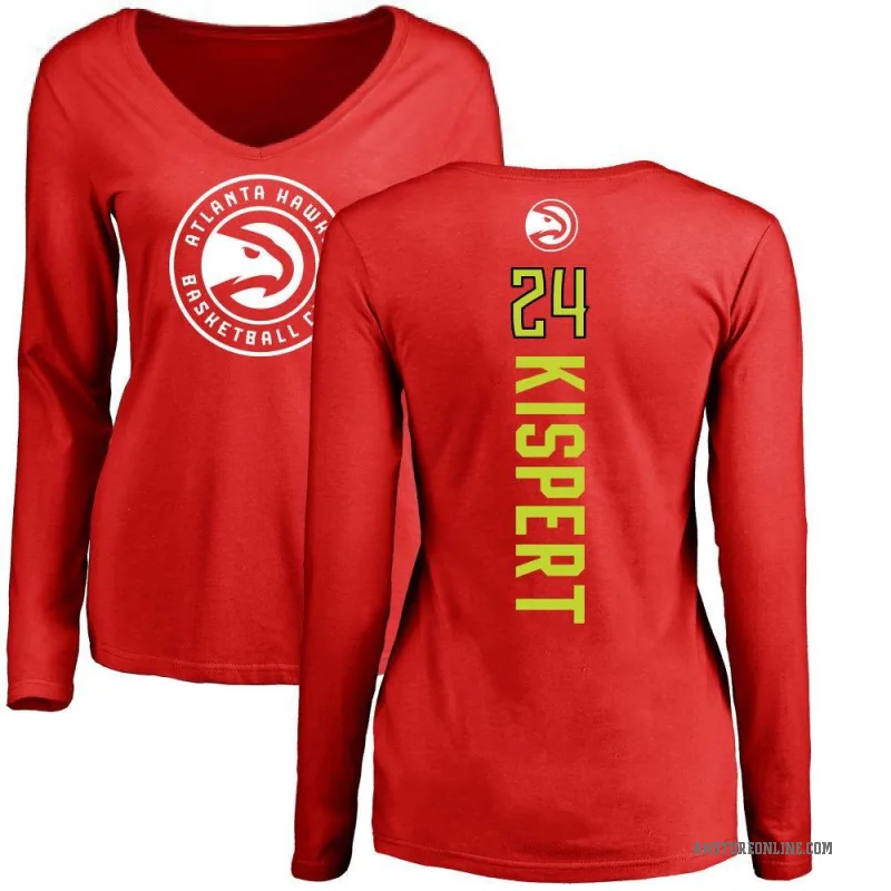 Corey Kispert Women's Red Atlanta Hawks Backer Long Sleeve T-Shirt