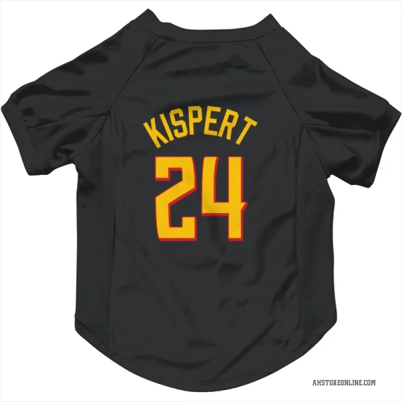 Corey Kispert  Yellow Atlanta Hawks   Black Cat & Dog Pet Jersey