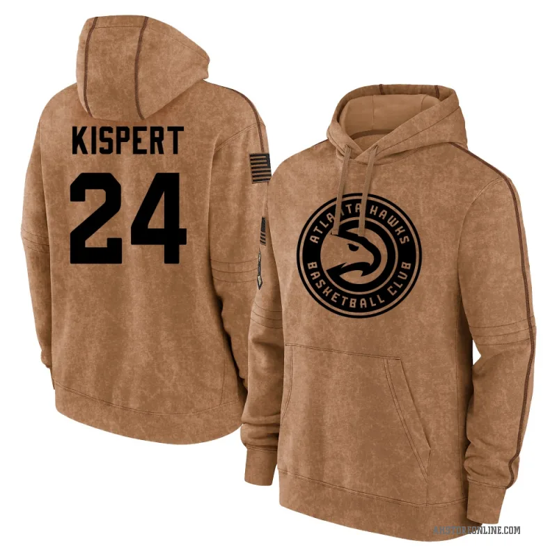 Corey Kispert Youth Brown Atlanta Hawks 2023 Salute to Service Club Pullover Hoodie