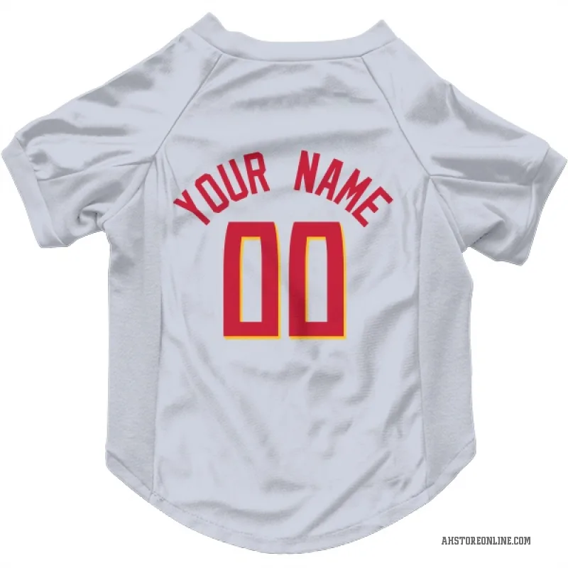 Custom  White Atlanta Hawks    Cat & Dog Pet Jersey
