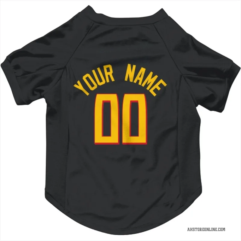 Custom  Yellow Atlanta Hawks  Black Cat & Dog Pet Jersey