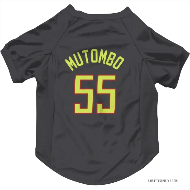Dikembe Mutombo  Gray Atlanta Hawks  Cat & Dog Pet Jersey