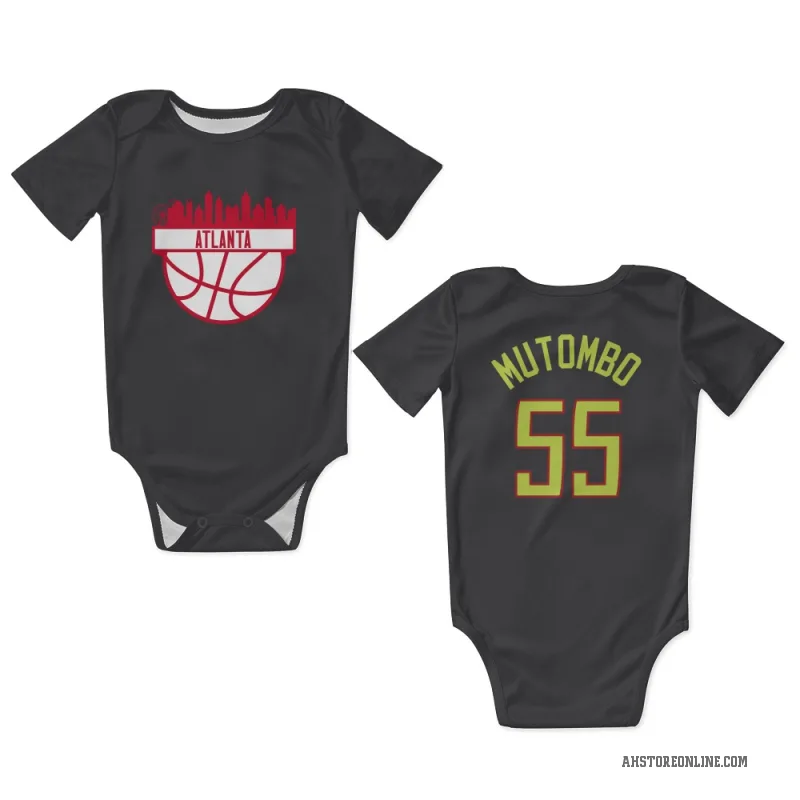 Dikembe Mutombo  Gray Atlanta Hawks  Newborn & Infant Bodysuit