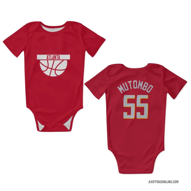 Dikembe Mutombo  Red Atlanta Hawks   Newborn & Infant Bodysuit
