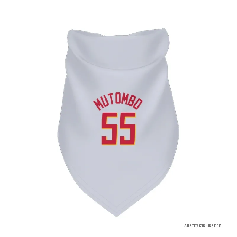 Dikembe Mutombo  White Atlanta Hawks   Cat & Dog Pet Bandana