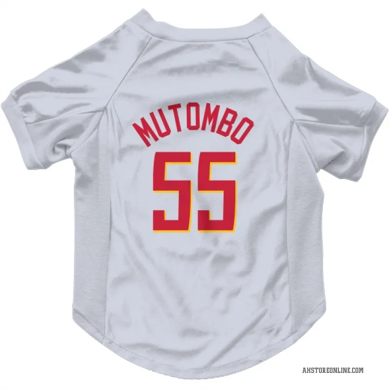 Dikembe Mutombo  White Atlanta Hawks   Cat & Dog Pet Jersey