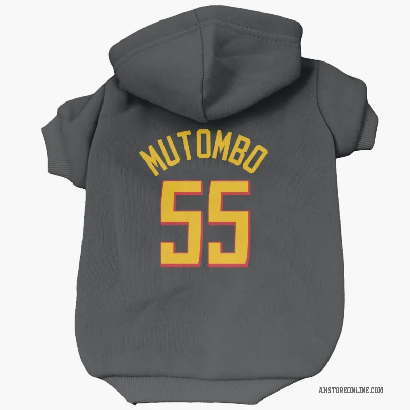 Dikembe Mutombo  Yellow Atlanta Hawks   Black Cat & Dog Pet Hoodie