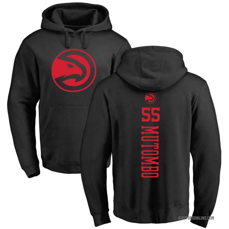 Dikembe Mutombo Youth Black Atlanta Hawks Branded One Color Backer Pullover Hoodie