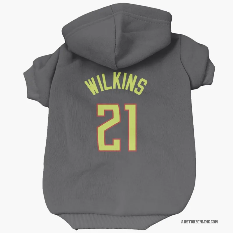 Dominique Wilkins  Gray Atlanta Hawks  Cat & Dog Pet Hoodie