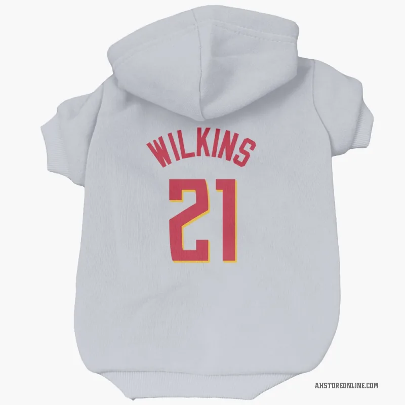 Dominique Wilkins  White Atlanta Hawks   Cat & Dog Pet Hoodie