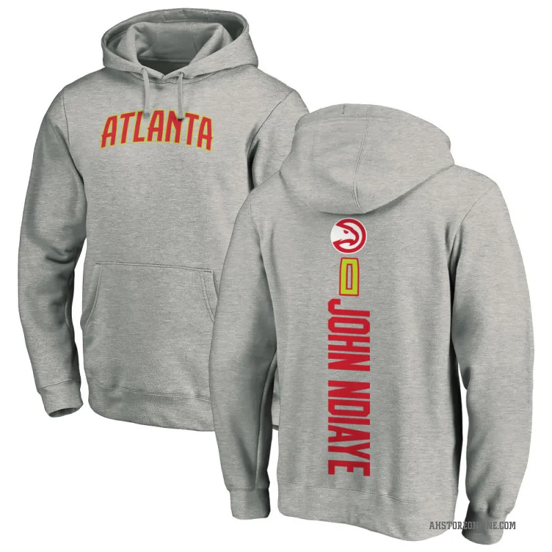 Eli John N'Diaye Men's Atlanta Hawks Branded Ash Backer Pullover Hoodie