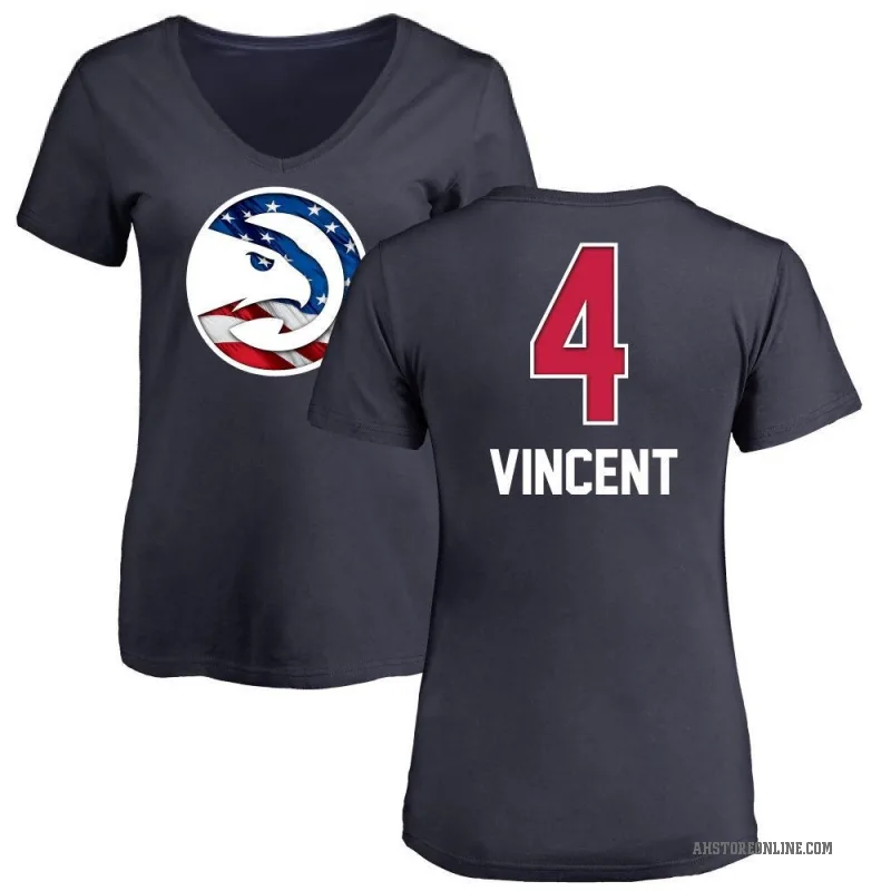 Gabe Vincent Women's Navy Atlanta Hawks Name and Number Banner Wave V-Neck T-Shirt
