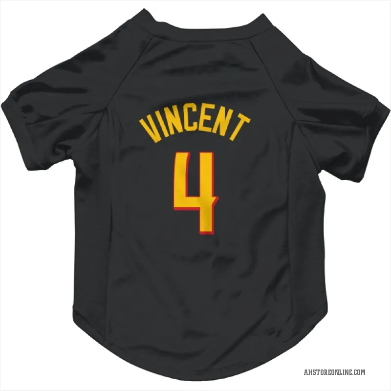 Gabe Vincent  Yellow Atlanta Hawks   Black Cat & Dog Pet Jersey