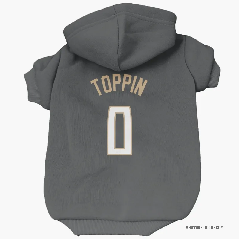 Jacob Toppin  Black Atlanta Hawks  Cat & Dog Pet Hoodie