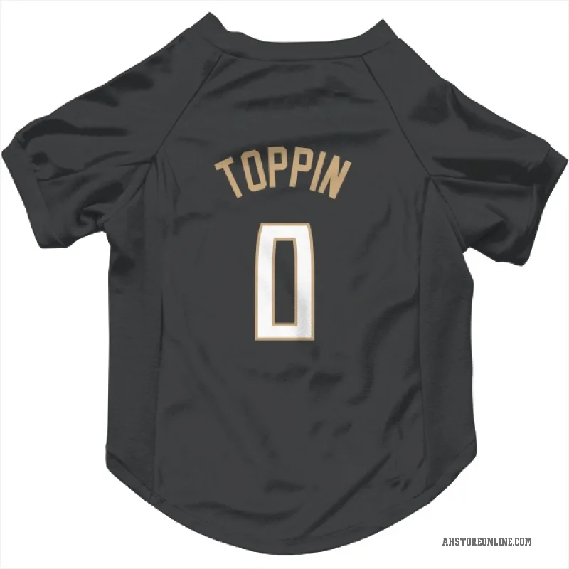 Jacob Toppin  Black Atlanta Hawks  Cat & Dog Pet Jersey