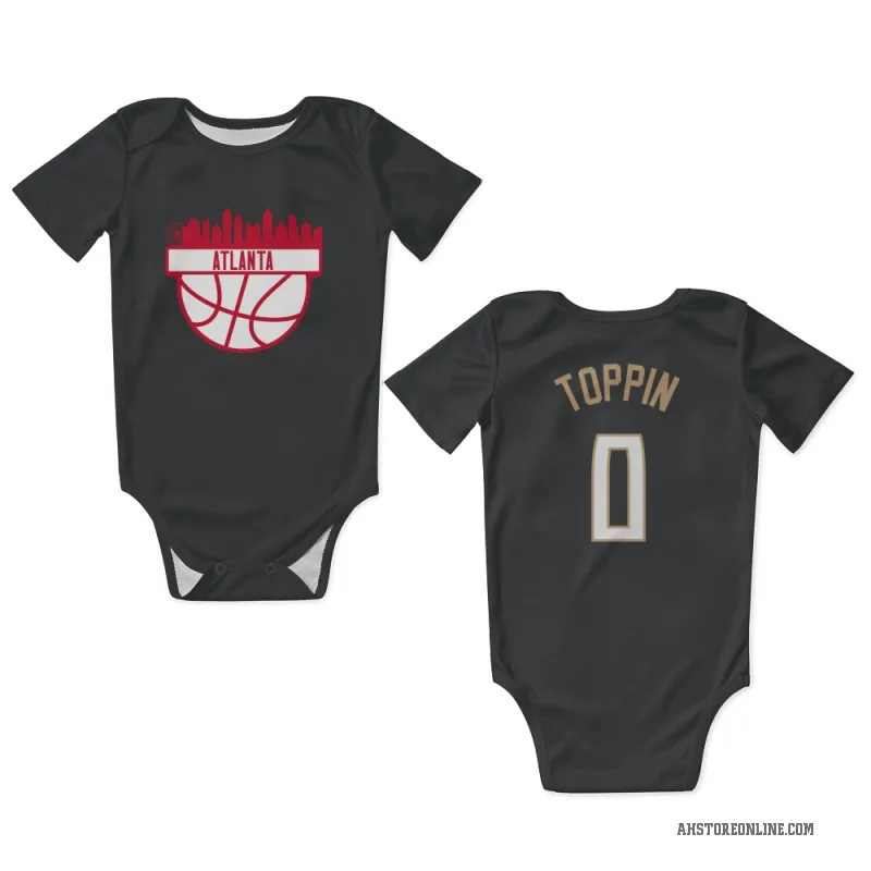 Jacob Toppin  Black Atlanta Hawks  Newborn & Infant Bodysuit