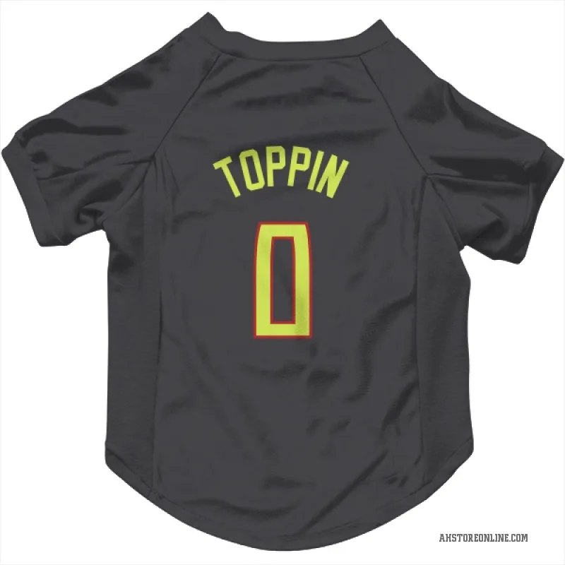 Jacob Toppin  Gray Atlanta Hawks  Cat & Dog Pet Jersey
