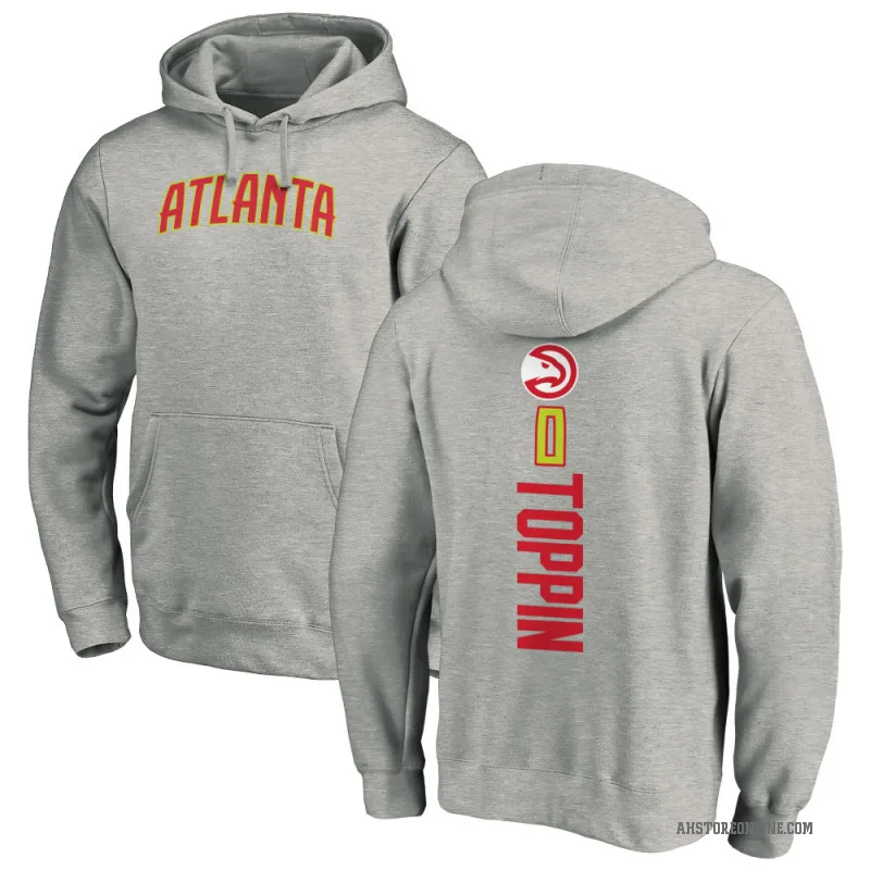 Jacob Toppin Men's Atlanta Hawks Branded Ash Backer Pullover Hoodie