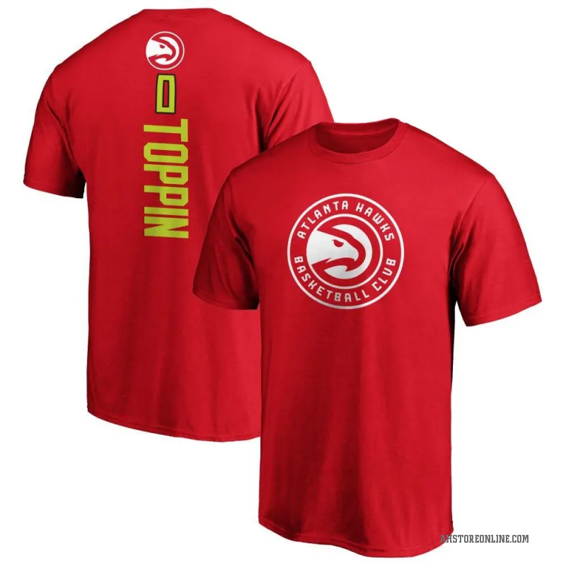 Jacob Toppin Men's Red Atlanta Hawks Backer T-Shirt