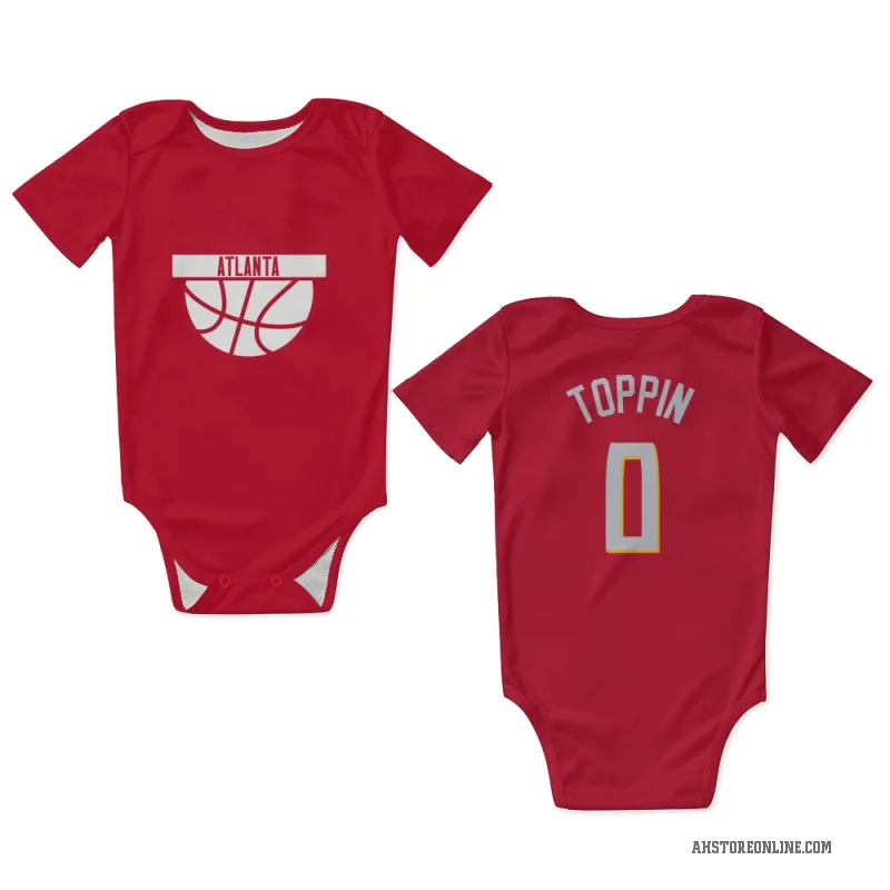 Jacob Toppin  Red Atlanta Hawks   Newborn & Infant Bodysuit