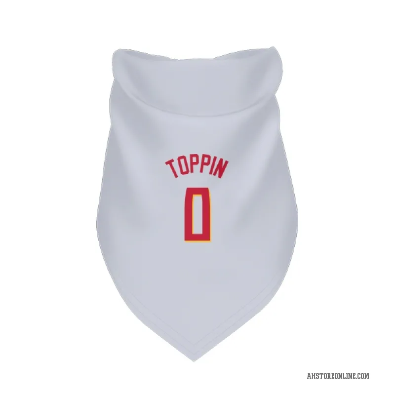 Jacob Toppin  White Atlanta Hawks   Cat & Dog Pet Bandana