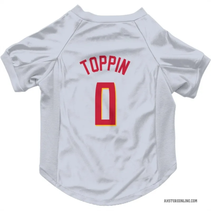 Jacob Toppin  White Atlanta Hawks   Cat & Dog Pet Jersey