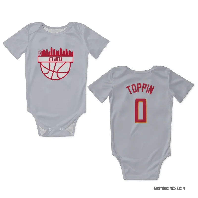 Jacob Toppin  White Atlanta Hawks   Newborn & Infant Bodysuit