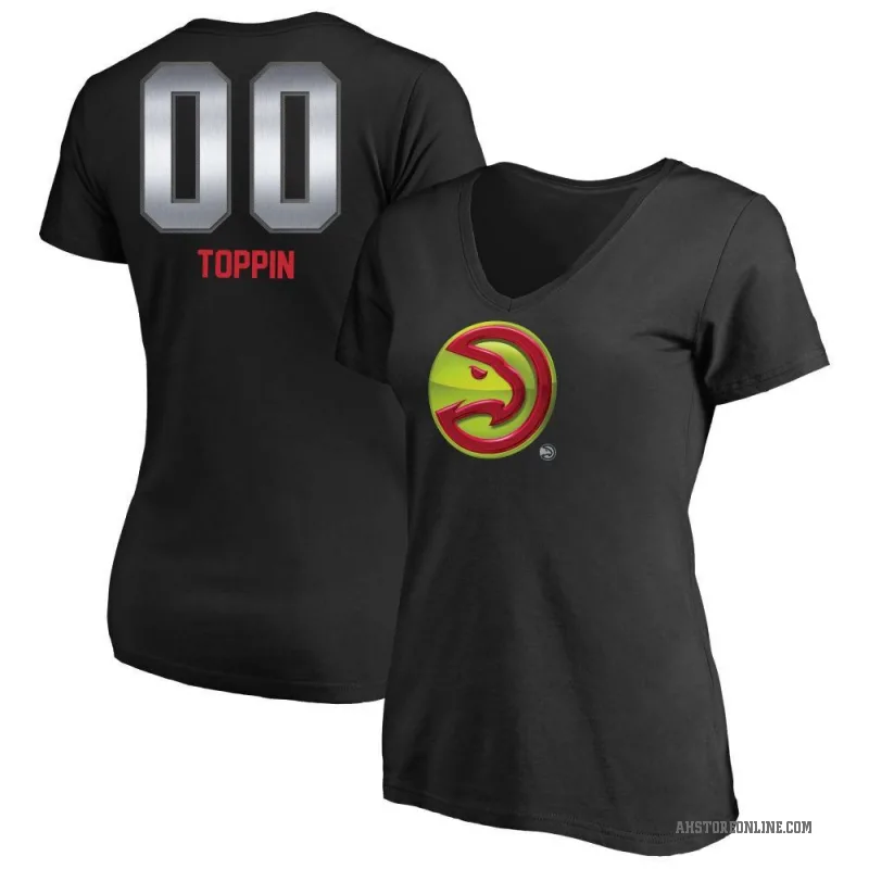 Jacob Toppin Women's Black Atlanta Hawks Midnight Mascot T-Shirt