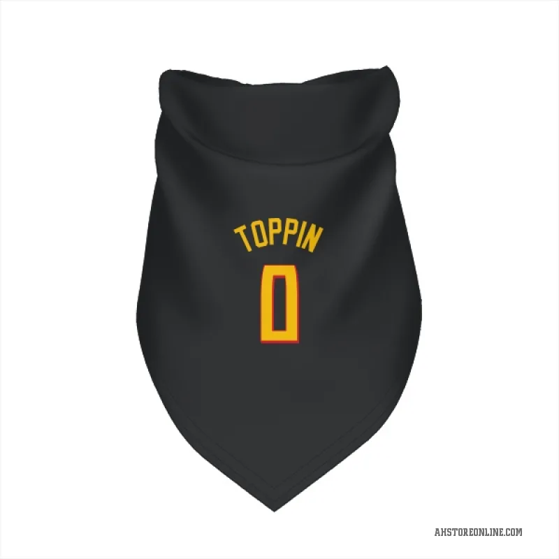 Jacob Toppin  Yellow Atlanta Hawks   Black Cat & Dog Pet Bandana