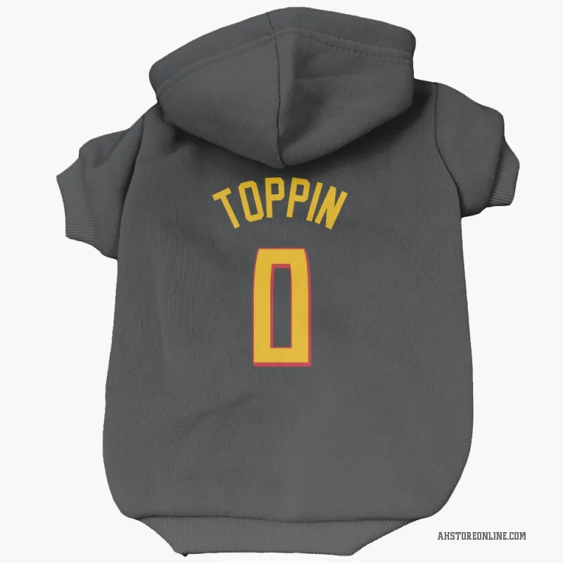 Jacob Toppin  Yellow Atlanta Hawks   Black Cat & Dog Pet Hoodie