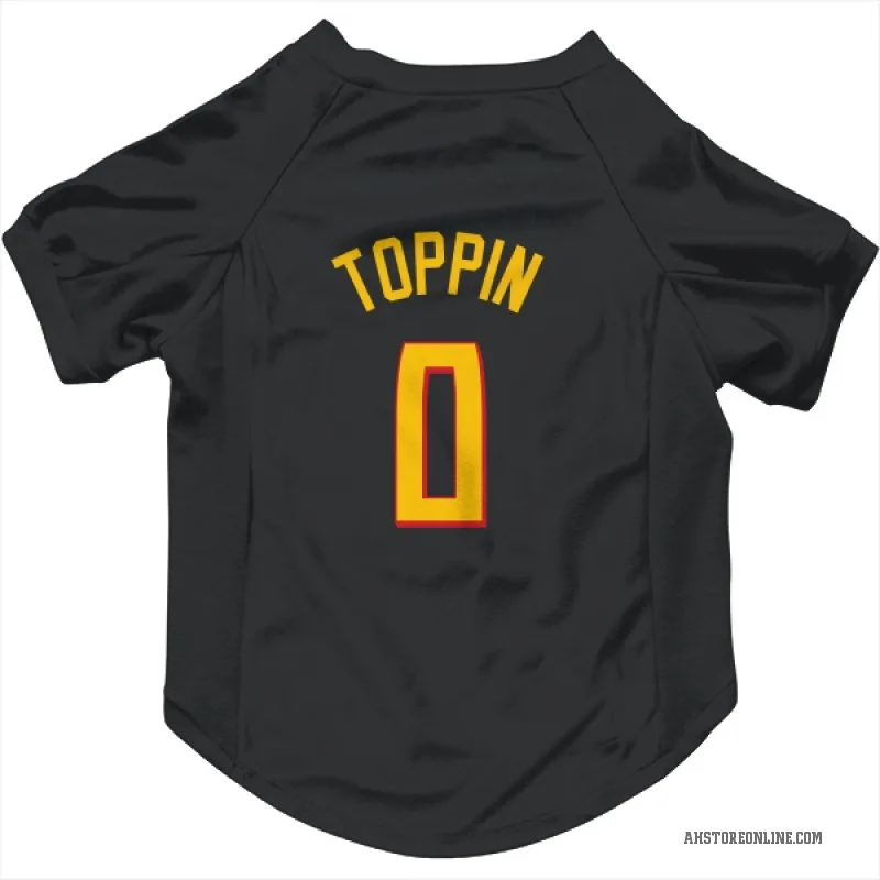 Jacob Toppin  Yellow Atlanta Hawks   Black Cat & Dog Pet Jersey