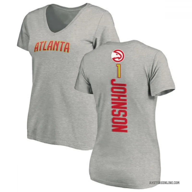 Jalen Johnson Women's Atlanta Hawks Ash Backer T-Shirt