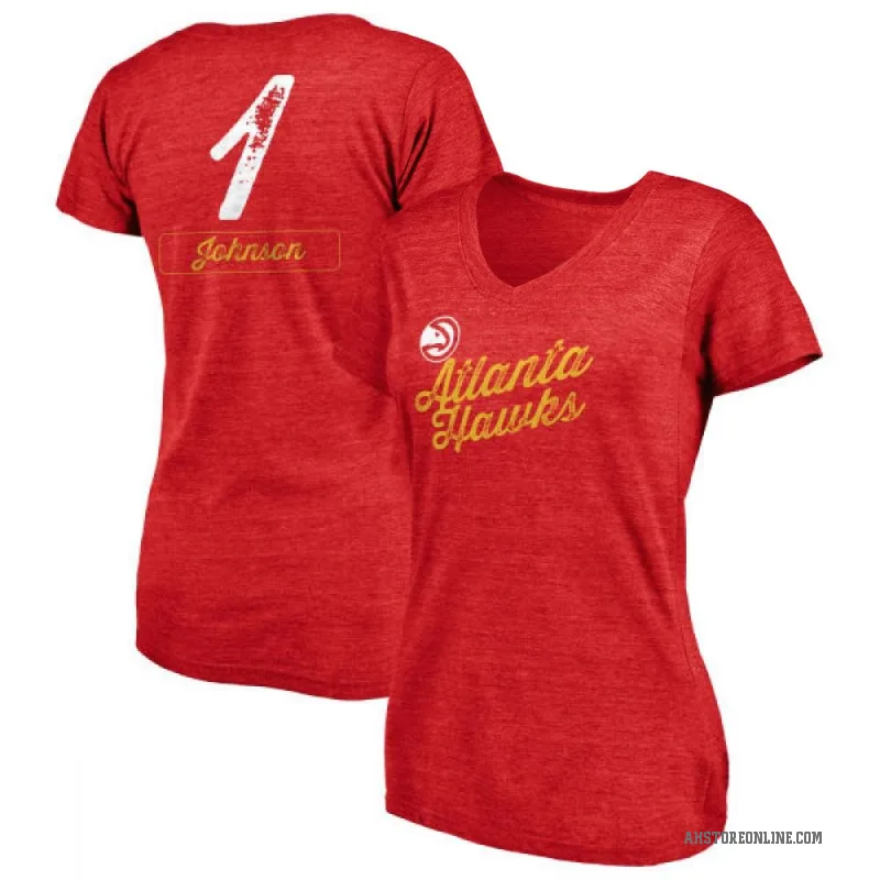 Jalen Johnson Women's Red Atlanta Hawks Sideline V-Neck T-Shirt